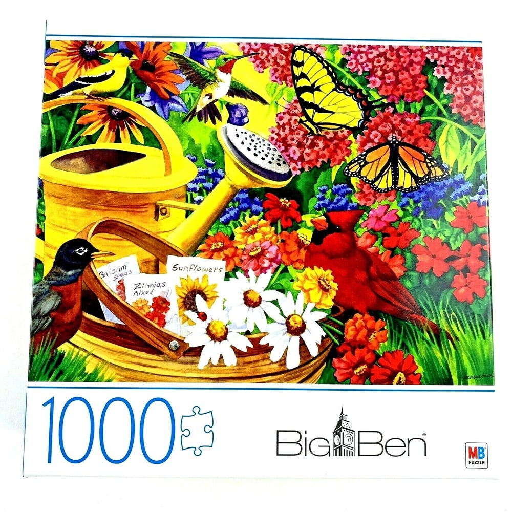 1000 Piece "Garden Friends" Jigsaw Puzzle by Big Ben Puzzles Complete 27"x20"